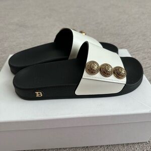 Balmain Symi Button Slide Sandals